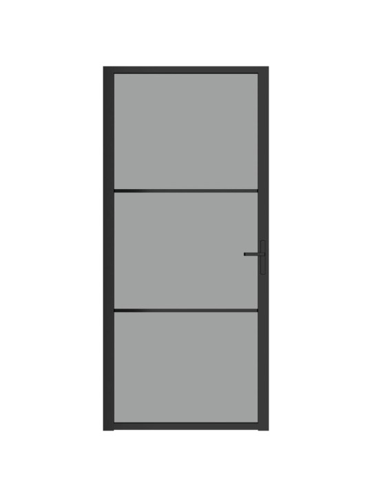 Sisäovi 93x201,5 cm musta ESG-lasi ja alumiini