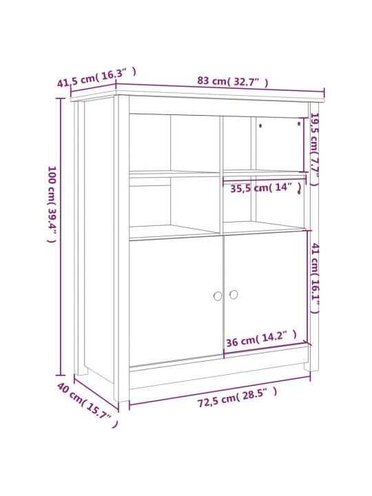 Senkki musta 83x41,5x100 cm täysi mänty