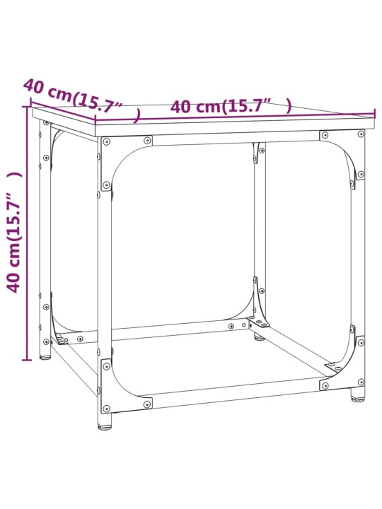 Sivupöytä ruskea tammi 40x40x40 cm tekninen puu