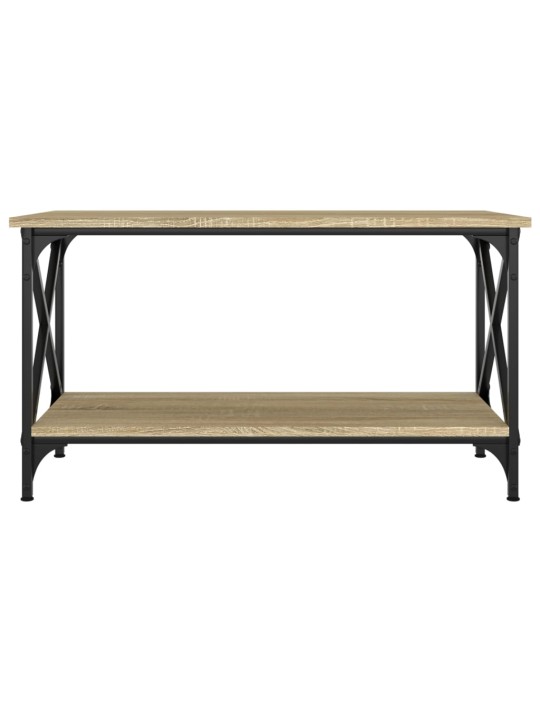Sohvapöytä sonoma-tammi 80x45x45 cm tekninen puu ja rauta