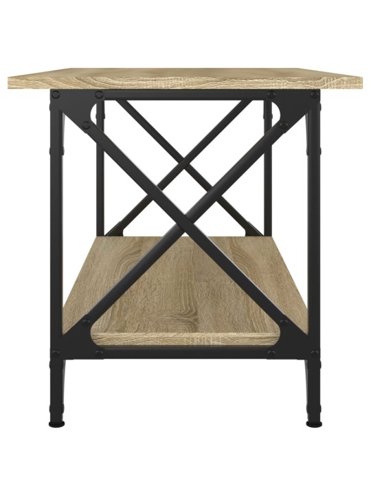 Sohvapöytä sonoma-tammi 80x45x45 cm tekninen puu ja rauta