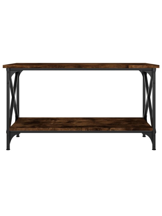 Sohvapöytä savutammi 80x45x45 cm tekninen puu ja rauta