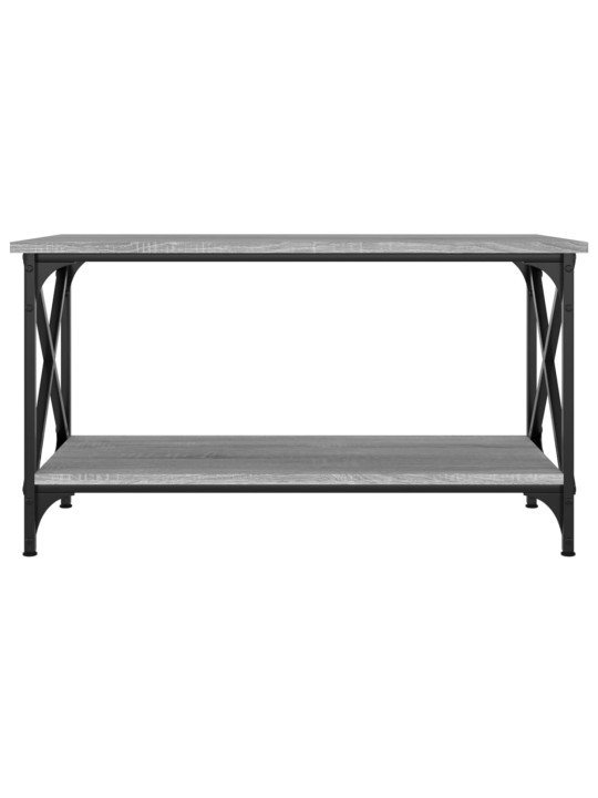Sohvapöytä harmaa sonoma 80x45x45 cm tekninen puu ja rauta