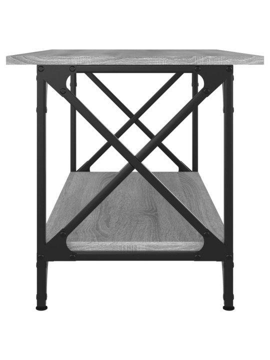Sohvapöytä harmaa sonoma 80x45x45 cm tekninen puu ja rauta