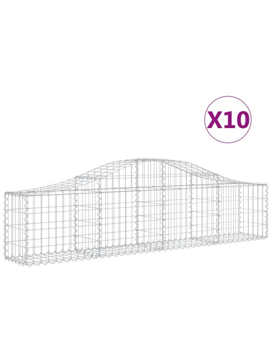 Kaarevat kivikorit 10 kpl 200x30x40/60 cm galvanoitu rauta