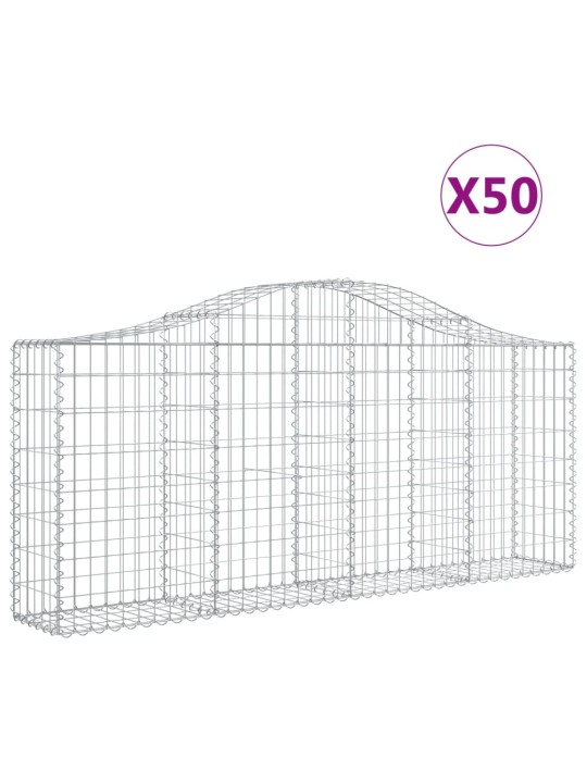 Kaarevat kivikorit 50 kpl 200x30x80/100 cm galvanoitu rauta