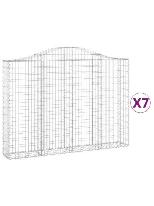 Kaarevat kivikorit 7 kpl 200x30x140/160 cm galvanoitu rauta