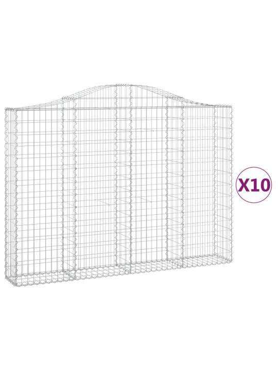 Kaarevat kivikorit 10 kpl 200x30x140/160 cm galvanoitu rauta