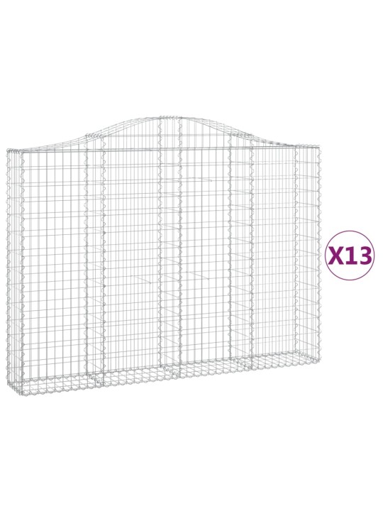 Kaarevat kivikorit 13 kpl 200x30x140/160 cm galvanoitu rauta