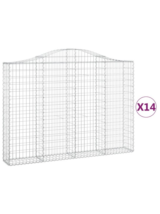 Kaarevat kivikorit 14 kpl 200x30x140/160 cm galvanoitu rauta