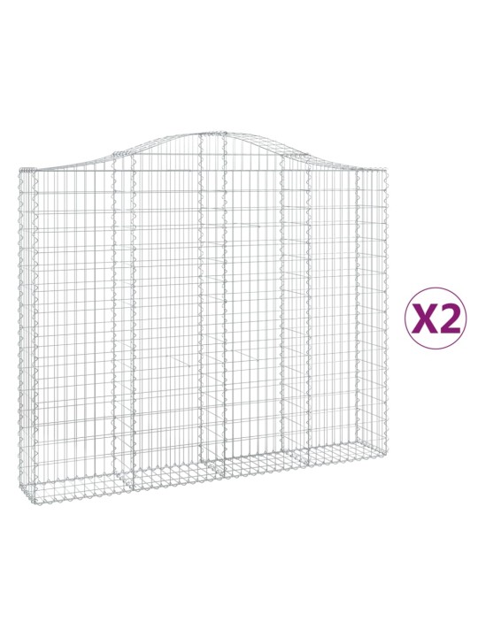 Kaarevat kivikorit 2 kpl 200x30x160/180 cm galvanoitu rauta