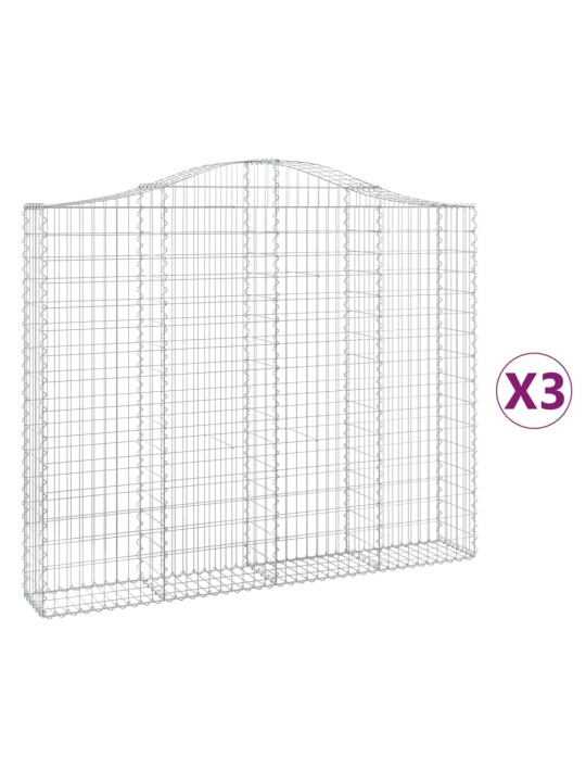 Kaarevat kivikorit 3 kpl 200x30x160/180 cm galvanoitu rauta