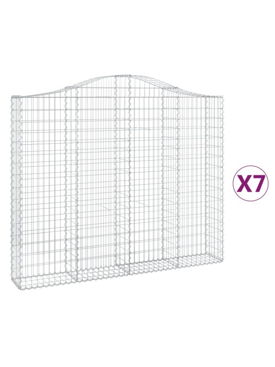 Kaarevat kivikorit 7 kpl 200x30x160/180 cm galvanoitu rauta