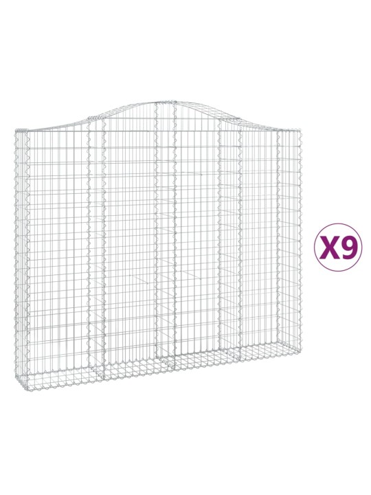 Kaarevat kivikorit 9 kpl 200x30x160/180 cm galvanoitu rauta
