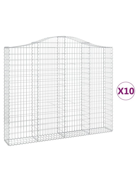 Kaarevat kivikorit 10 kpl 200x30x160/180 cm galvanoitu rauta