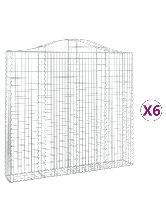 Kaarevat kivikorit 6 kpl 200x30x180/200 cm galvanoitu rauta