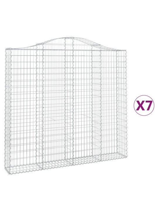 Kaarevat kivikorit 7 kpl 200x30x180/200 cm galvanoitu rauta