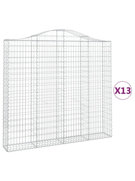 Kaarevat kivikorit 13 kpl 200x30x180/200 cm galvanoitu rauta