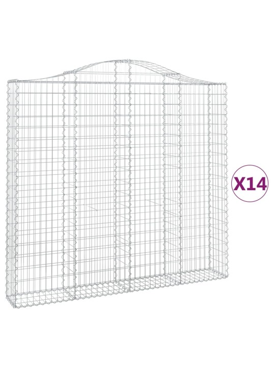Kaarevat kivikorit 14 kpl 200x30x180/200 cm galvanoitu rauta