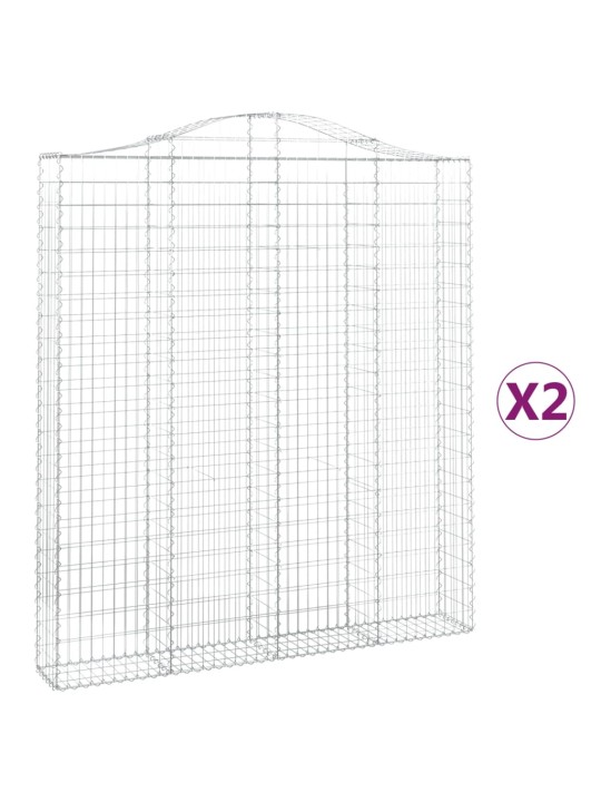 Kaarevat kivikorit 2 kpl 200x30x220/240 cm galvanoitu rauta