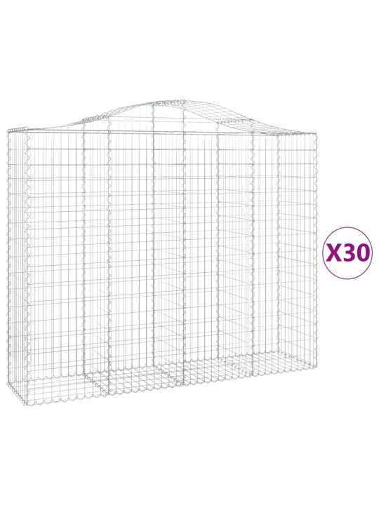 Kaarevat kivikorit 30 kpl 200x50x160/180 cm galvanoitu rauta