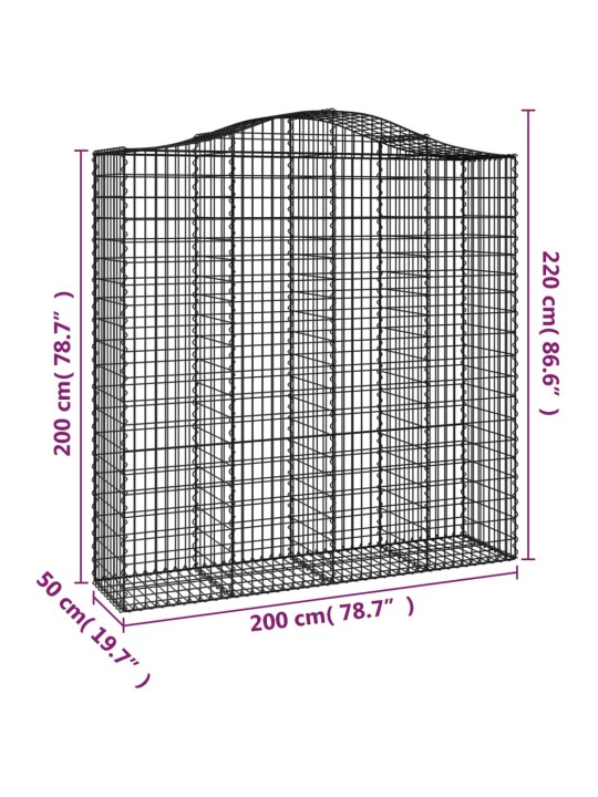 Kaarevat kivikorit 2 kpl 200x50x200/220 cm galvanoitu rauta