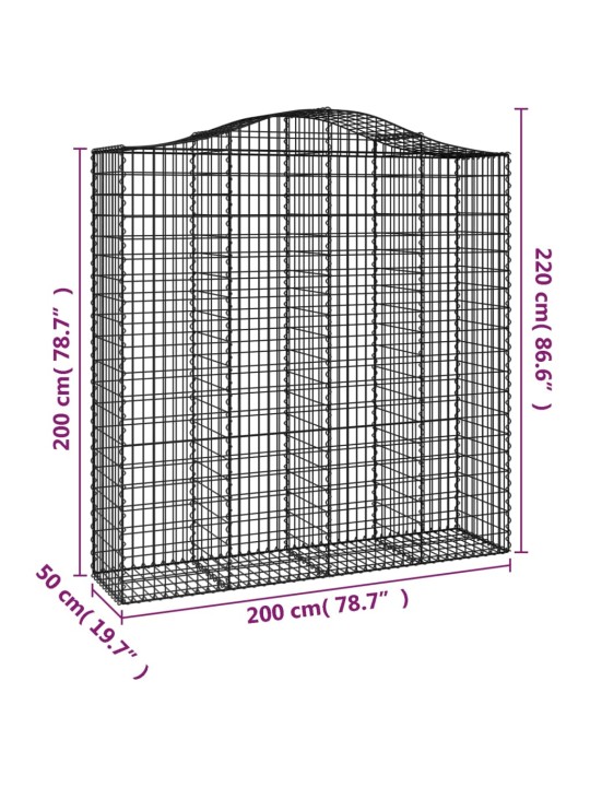 Kaarevat kivikorit 3 kpl 200x50x200/220 cm galvanoitu rauta