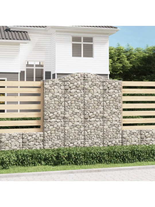 Kaarevat kivikorit 3 kpl 200x50x200/220 cm galvanoitu rauta
