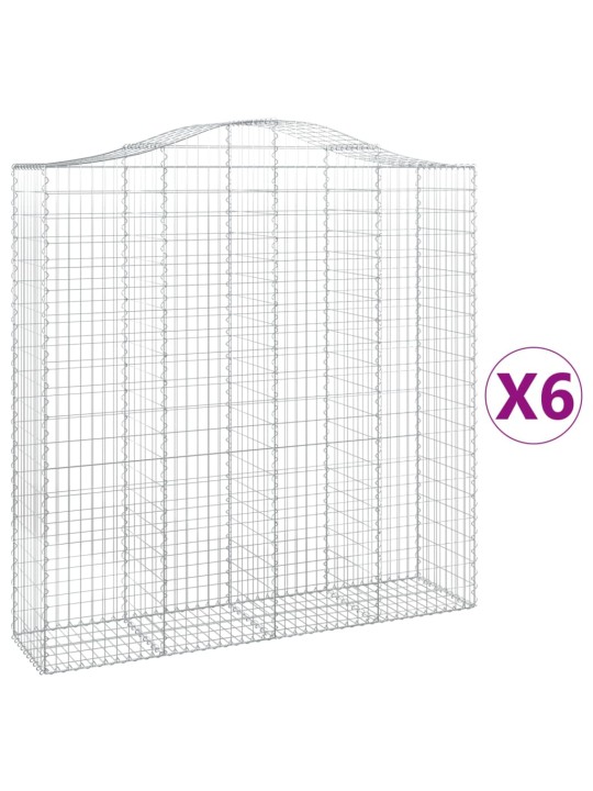 Kaarevat kivikorit 6 kpl 200x50x200/220 cm galvanoitu rauta