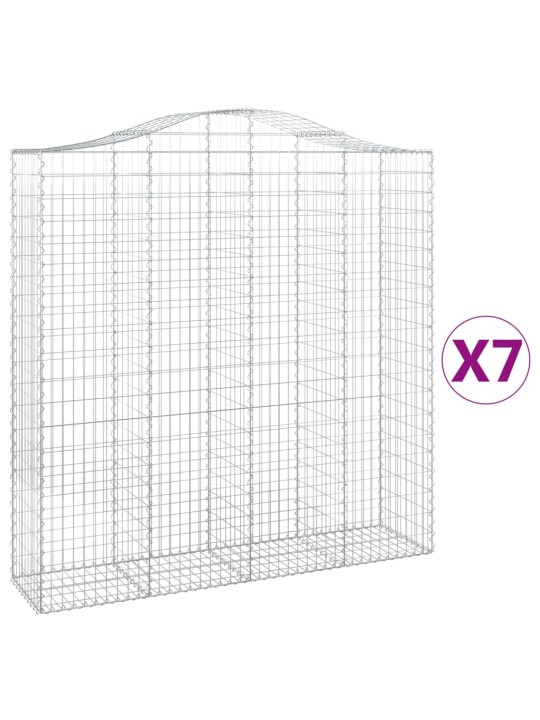 Kaarevat kivikorit 7 kpl 200x50x200/220 cm galvanoitu rauta