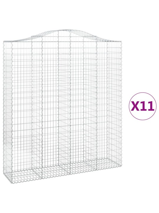 Kaarevat kivikorit 11 kpl 200x50x220/240 cm galvanoitu rauta