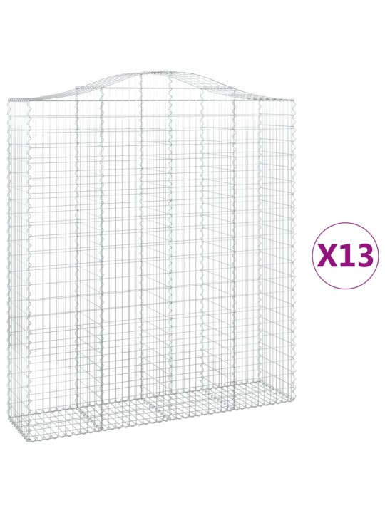 Kaarevat kivikorit 13 kpl 200x50x220/240 cm galvanoitu rauta