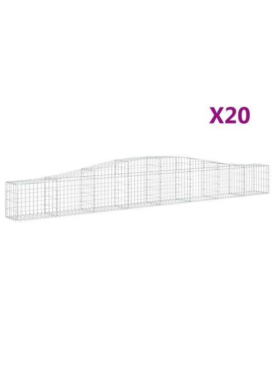 Kaarevat kivikorit 20 kpl 400x30x40/60 cm galvanoitu rauta