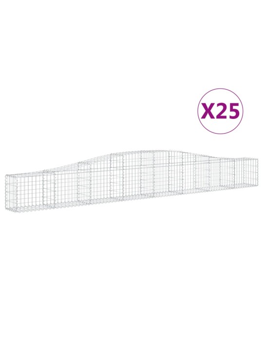 Kaarevat kivikorit 25 kpl 400x30x40/60 cm galvanoitu rauta