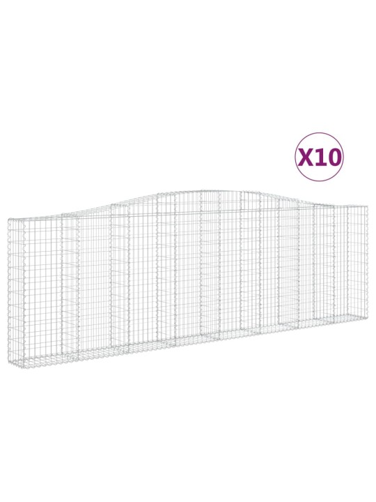 Kaarevat kivikorit 10 kpl 400x30x120/140 cm galvanoitu rauta