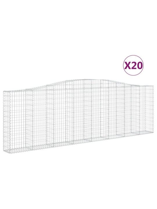 Kaarevat kivikorit 20 kpl 400x30x120/140 cm galvanoitu rauta