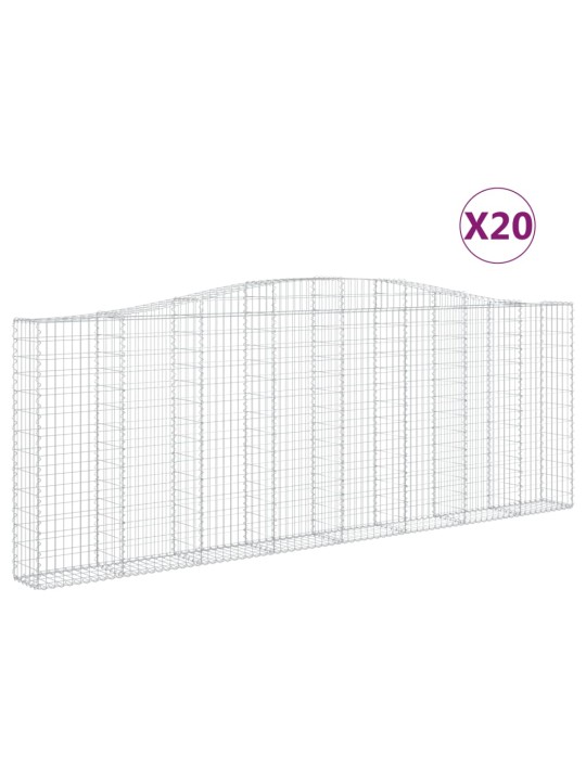 Kaarevat kivikorit 20 kpl 400x30x140/160 cm galvanoitu rauta