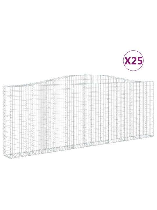 Kaarevat kivikorit 25 kpl 400x30x140/160 cm galvanoitu rauta
