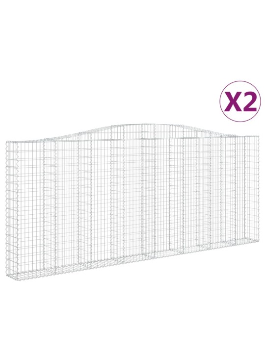 Kaarevat kivikorit 2 kpl 400x30x160/180 cm galvanoitu rauta