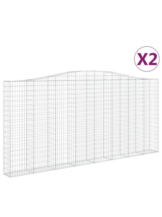 Kaarevat kivikorit 2 kpl 400x30x180/200 cm galvanoitu rauta