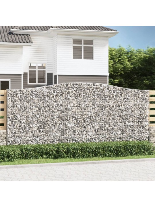 Kaarevat kivikorit 2 kpl 400x30x180/200 cm galvanoitu rauta