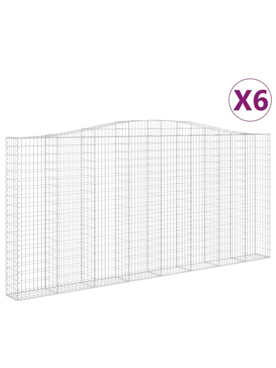 Kaarevat kivikorit 6 kpl 400x30x180/200 cm galvanoitu rauta