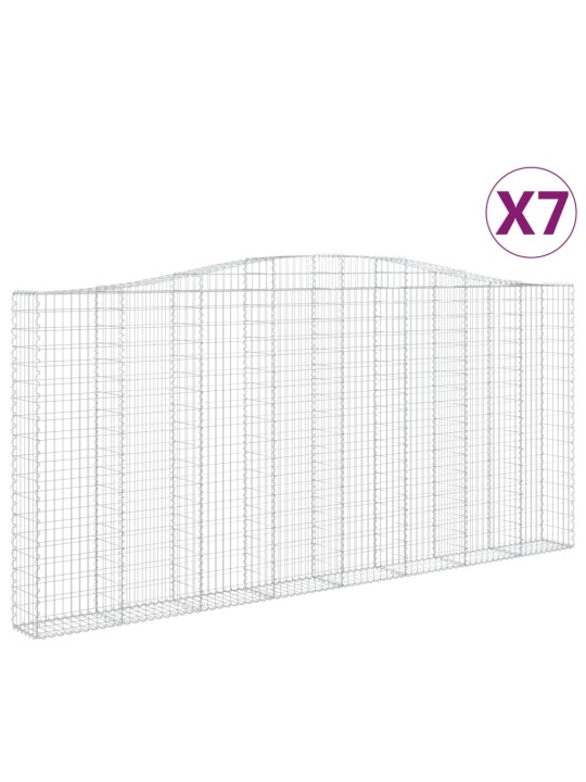 Kaarevat kivikorit 7 kpl 400x30x180/200 cm galvanoitu rauta