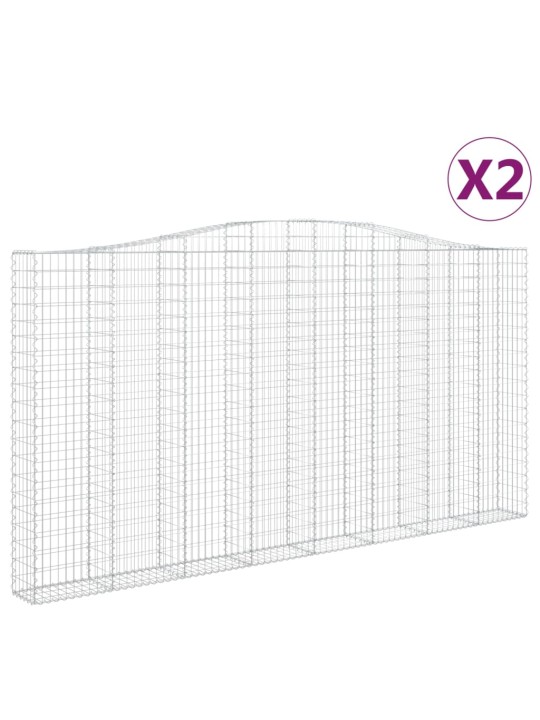 Kaarevat kivikorit 2 kpl 400x30x200/220 cm galvanoitu rauta