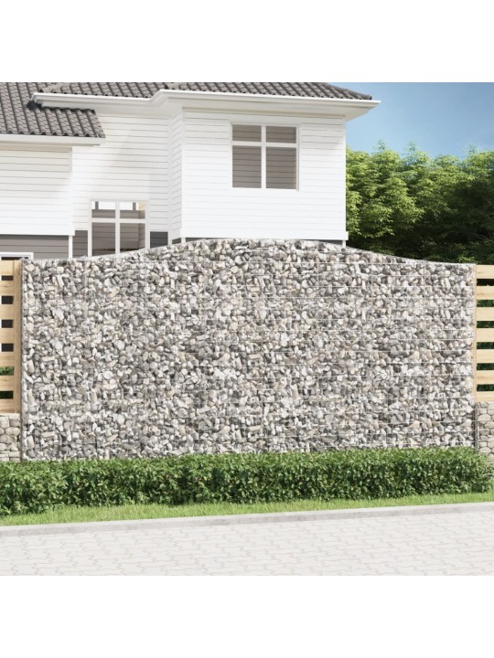 Kaarevat kivikorit 2 kpl 400x30x200/220 cm galvanoitu rauta