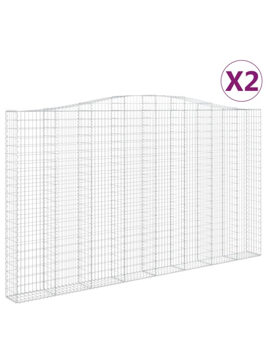 Kaarevat kivikorit 2 kpl 400x30x220/240 cm galvanoitu rauta