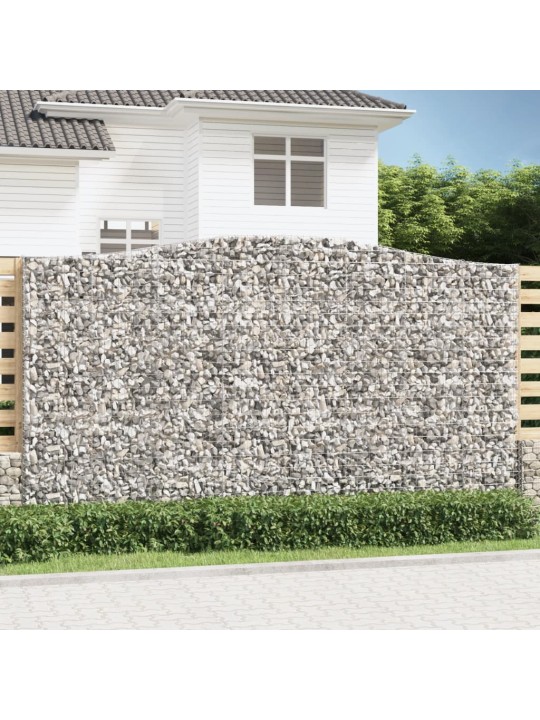 Kaarevat kivikorit 2 kpl 400x30x220/240 cm galvanoitu rauta