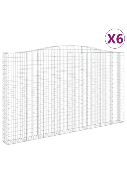 Kaarevat kivikorit 6 kpl 400x30x220/240 cm galvanoitu rauta