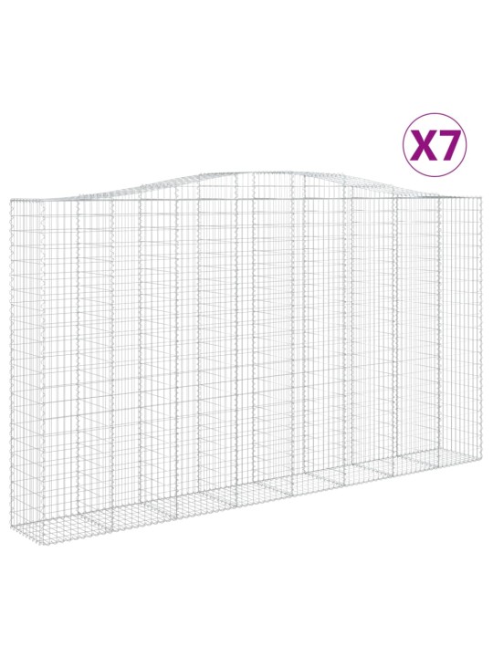 Kaarevat kivikorit 7 kpl 400x50x220/240 cm galvanoitu rauta