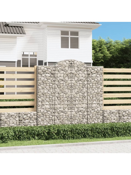 Kaarevat kivikorit 15 kpl 200x50x200/220 cm galvanoitu rauta